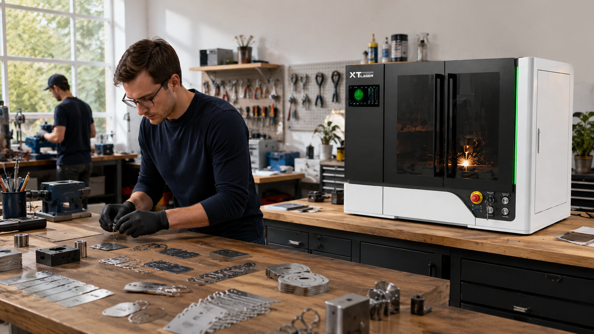Small workshops desktop metal cutting scene