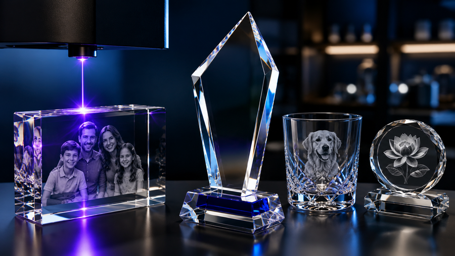 UV Crystal Engraving for Personalized Products